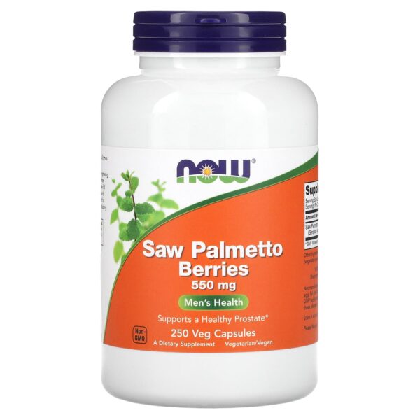 NOW Foods, Saw Palmetto Berries, 550 mg, 250 Vegetable Capsules
