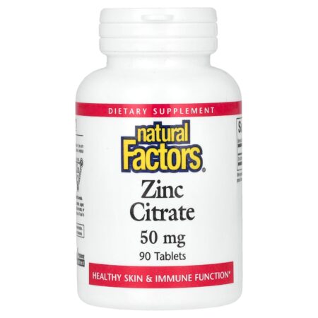 Natural Factors Zinc Citrate, 50 mg, 90 Tablets