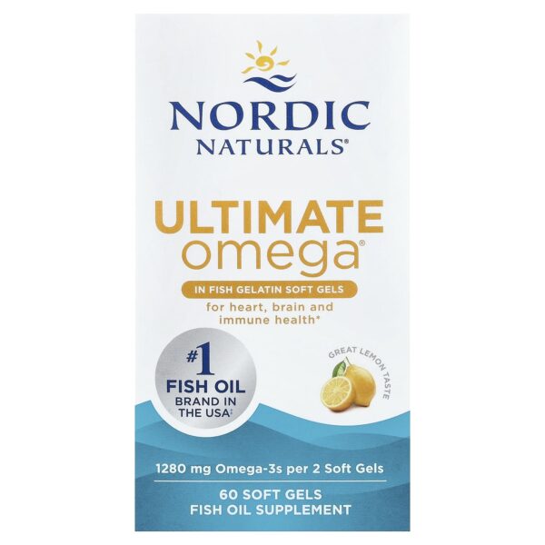 Nordic Naturals, Ultimate Omega®, Lemon, 60 softgel capsules (640 mg each)