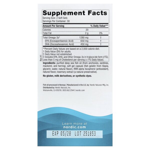 Nordic Naturals, Ultimate Omega®, Lemon, 60 softgel capsules (640 mg each)