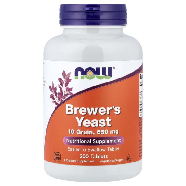 Now Foods Brewer's Yeast, 10 Grains, 650 mg, 200 Tablets