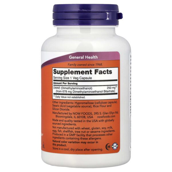 Now Foods DMAE, 250 mg, 100 vegetarian capsules