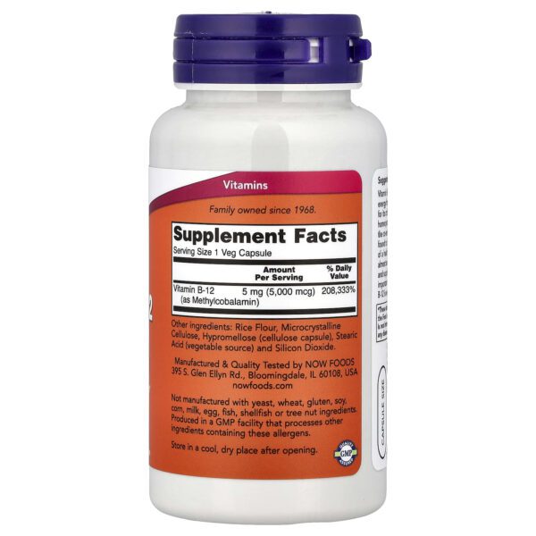 Now Foods Extra Strength Methyl B-12, B12 5000 mcg, 90 Vegetable Capsules