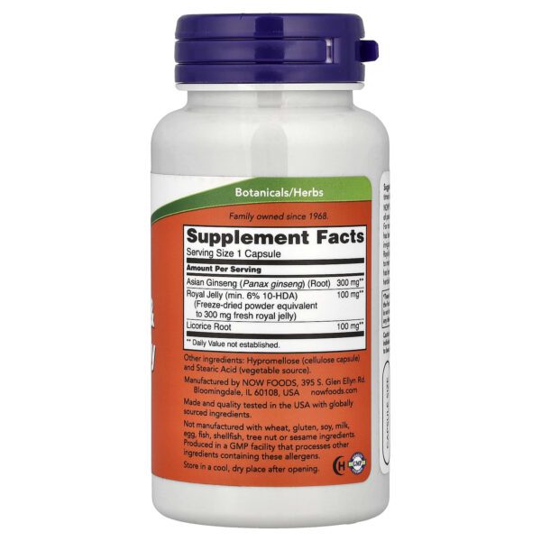 Now Foods Ginseng and Royal Jelly, Ginseng & Royal Jelly, 90 Capsules