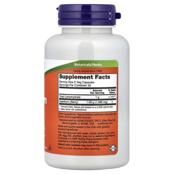 Now Foods Hawthorn Berry, 540 mg - 100 vegetable capsules
