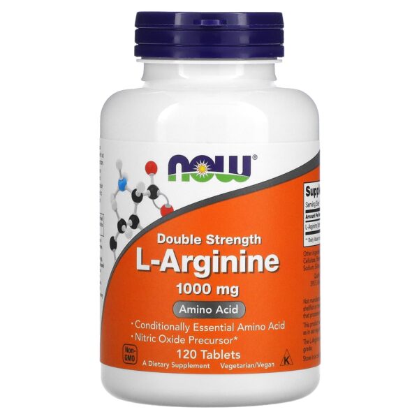Now Foods L-Arginine, Double Efficacy, 1000 mg, 120 tablets