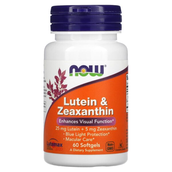 Now Foods Lutein and Zeaxanthin, 60 Capsules Healthy Vision