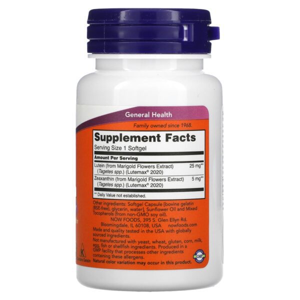 Now Foods Lutein and Zeaxanthin, 60 Capsules Healthy Vision