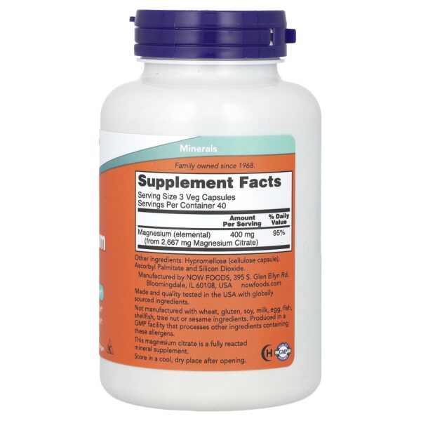 Now Foods Magnesium Citrate 120 Capsules