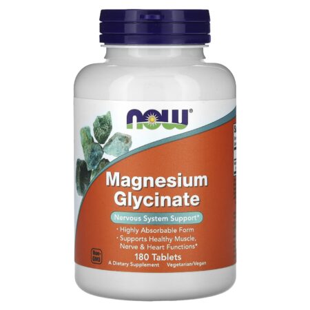 Now Foods Magnesium Glycinate Highly Absorbable Form, 180 Tablets