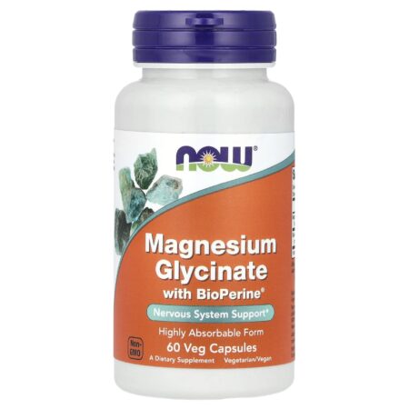 Now Foods Magnesium Glycinate With BioPerine® 60 Veg Capsules