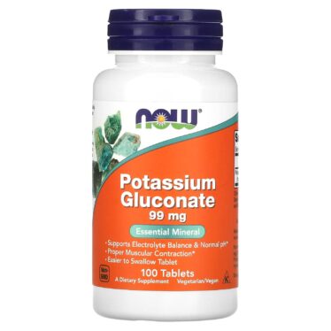 Now Foods Potassium Gluconate, 99 mg, 100 Tablets