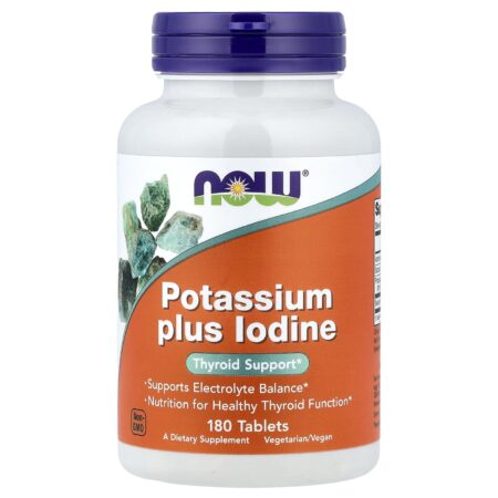 Now Foods Potassium and Iodine, Thyroid Support 180 Tablets