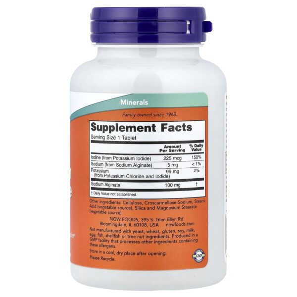 Now Foods Potassium and Iodine, Thyroid Support 180 Tablets