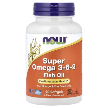 Now Foods Super Omega 3-6-9, 1200 mg, 90 Softgel Capsules