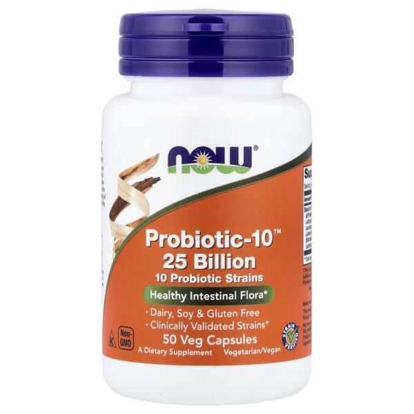 Now Probiotic-10, 25 billion, 50 vegetarian capsules