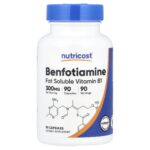 Nutricost Benfotiamine, Fat-soluble Vitamin B1, 300 mg, 90 capsules