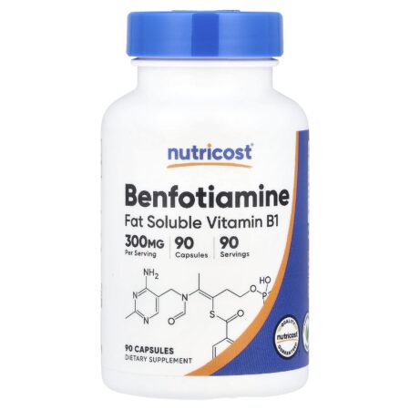 Nutricost Benfotiamine, Fat-soluble Vitamin B1, 300 mg, 90 capsules