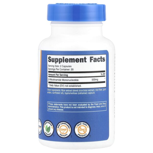 Nutricost NMN, 500 mg, 60 capsules (250 mg per capsule)