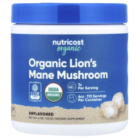 Nutricost Organic Lion's Mane Mushroom, Unflavored, 4 oz (113 g)