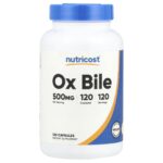 Nutricost, Ox Bile, 500 mg, 120 capsules