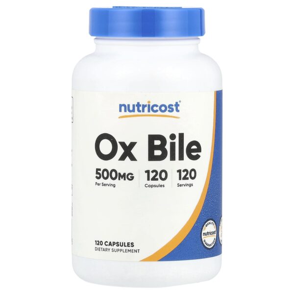 Nutricost, Ox Bile, 500 mg, 120 capsules