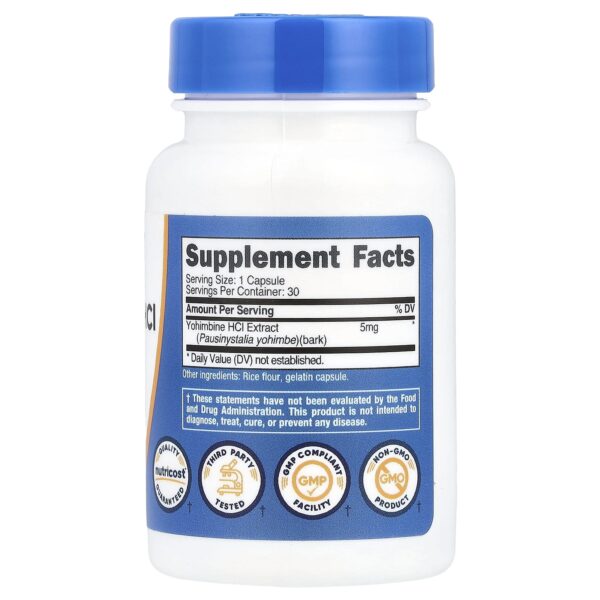 Nutricost Yohimbine HCL, 5 mg, 30 capsules