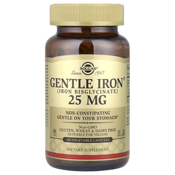 Solgar Gentle Iron 25 mg, 180 Capsules