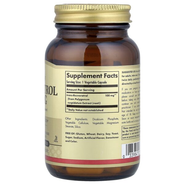 Solgar Resveratrol 100 mg 60 vegetarian capsules