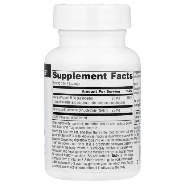 Source Naturals, NAD+, Coenzyme B3 Vitamin, 60 lozenges