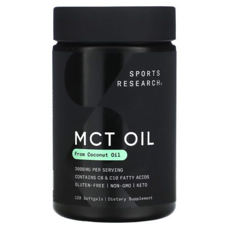 Sports Research MCT Oil, Coconut Oil 3000 mg, 120 capsules