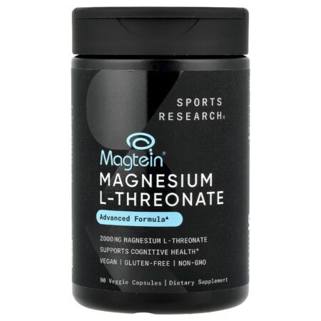 Sports Research, Magtein®, Magnesium L-Threonate, 2000 mg, 90 vegetable capsules