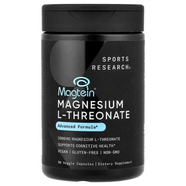 Sports Research, Magtein®, Magnesium L-Threonate, 2000 mg, 90 vegetable capsules
