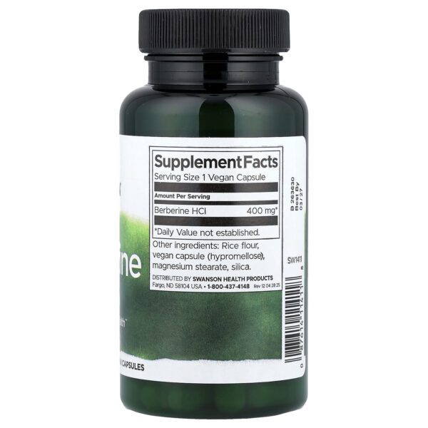 Swanson Berberine, 400 mg, 60 capsules with sticker