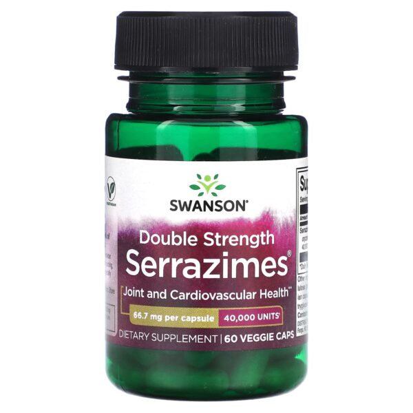 Swanson Serrazimes High Efficacy, 34 mg, 60 Vegetarian Capsules