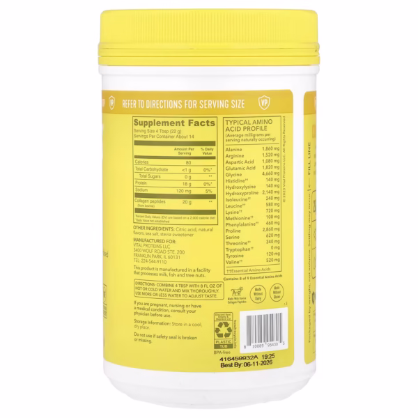 Vital Proteins Collagen Peptides, Lemon 313 g