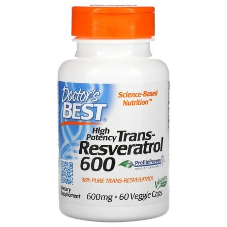 Doctor's BEST High-Efficiency Trans-Resveratrol 600, 600 mg, 60 Vegetarian Capsules