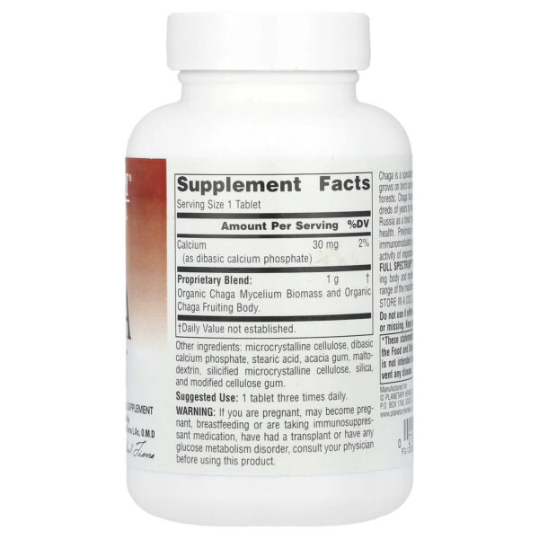 Planetary Herbals Full Spectrum Chaga, 1000 mg, 60 tablets