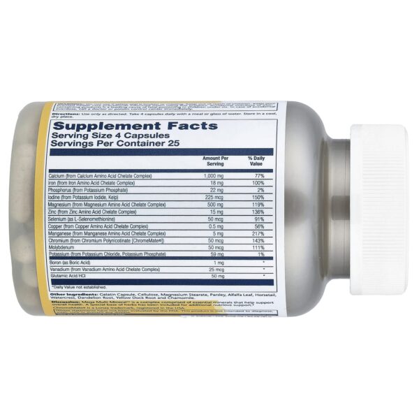 Solaray Mega Multi Mineral,100 gélules