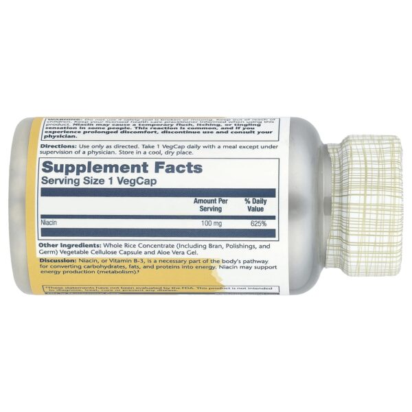 Solaray Niacin, 100 mg, 100 vegetable capsules