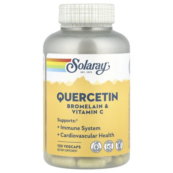 Solaray, Quercetin, bromelain and vitamin C, 120 vegetable capsules