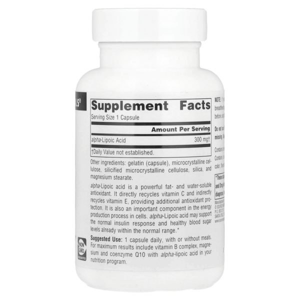 Source Naturals Alpha-Lipoic Acid, 300 mg, 60 Softgels