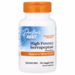 Doctor's BEST High-Efficiency Serrapeptase, 120,000 USP, 90 Vegetarian Capsules
