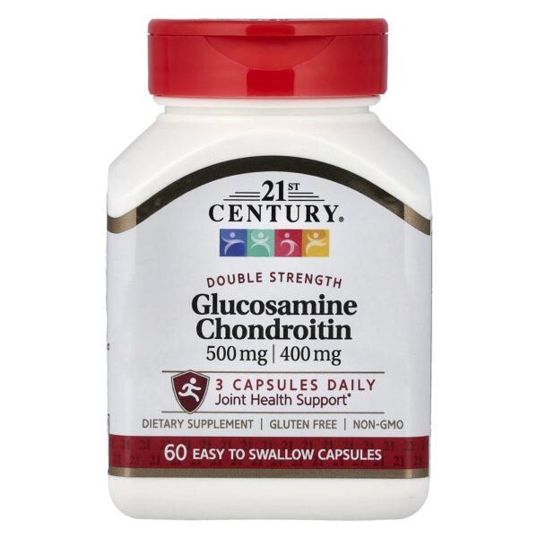 21st Century, Glucosamine and Chondroitin, 500 mg/400 mg, 60 easy-to-swallow capsules