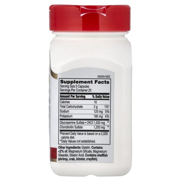 21st Century, Glucosamine and Chondroitin, 500 mg/400 mg, 60 easy-to-swallow capsules