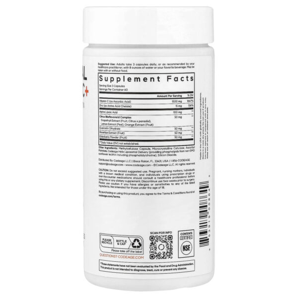 CODEAGE Liposomal Vitamin C+180 vegetable capsules