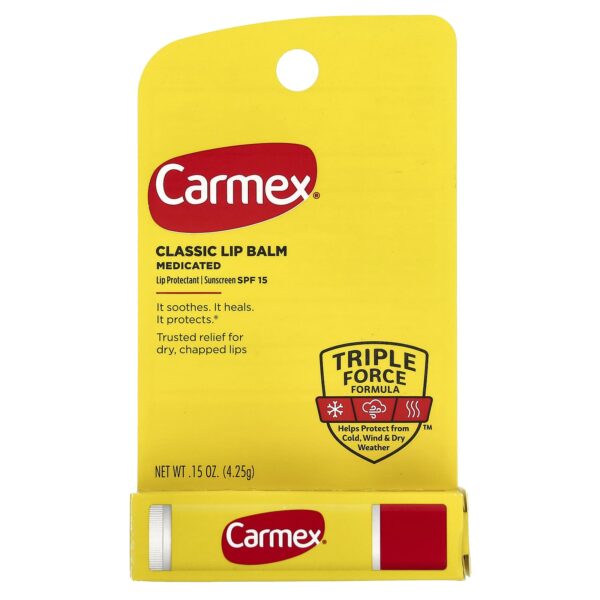 Carmex Classic Lip Balm, Medicinal, SPF 15, 4.25 g