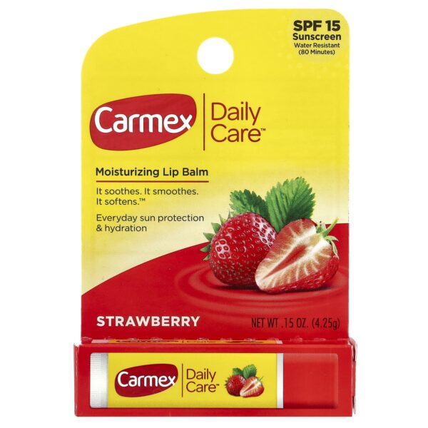 Carmex Daily Care, Moisturizing Lip Balm, Strawberry, SPF15 4.25 g