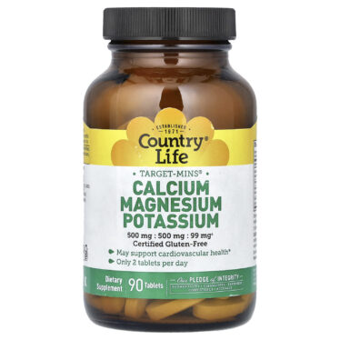 Country Life Country Life, Target-Mins®, Calcium Magnesium Potassium, 180 Tablets