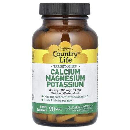Country Life Country Life, Target-Mins®, Calcium Magnesium Potassium, 180 Tablets
